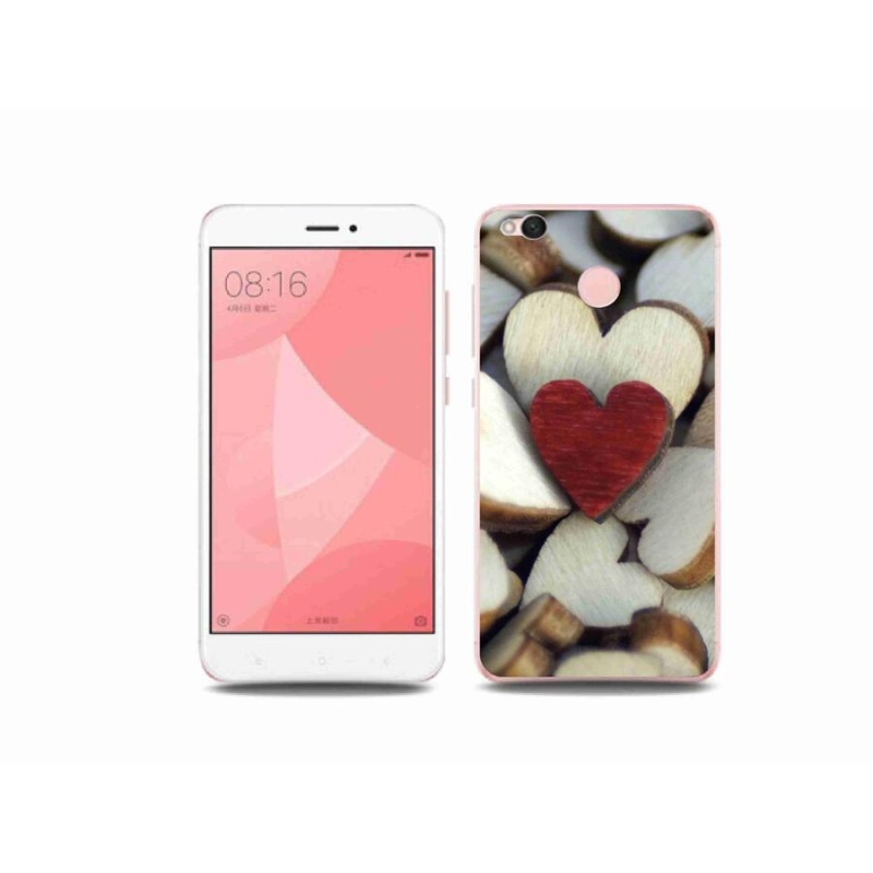 Gelový kryt mmCase na mobil Xiaomi Redmi 4X - gravírované červené srdce