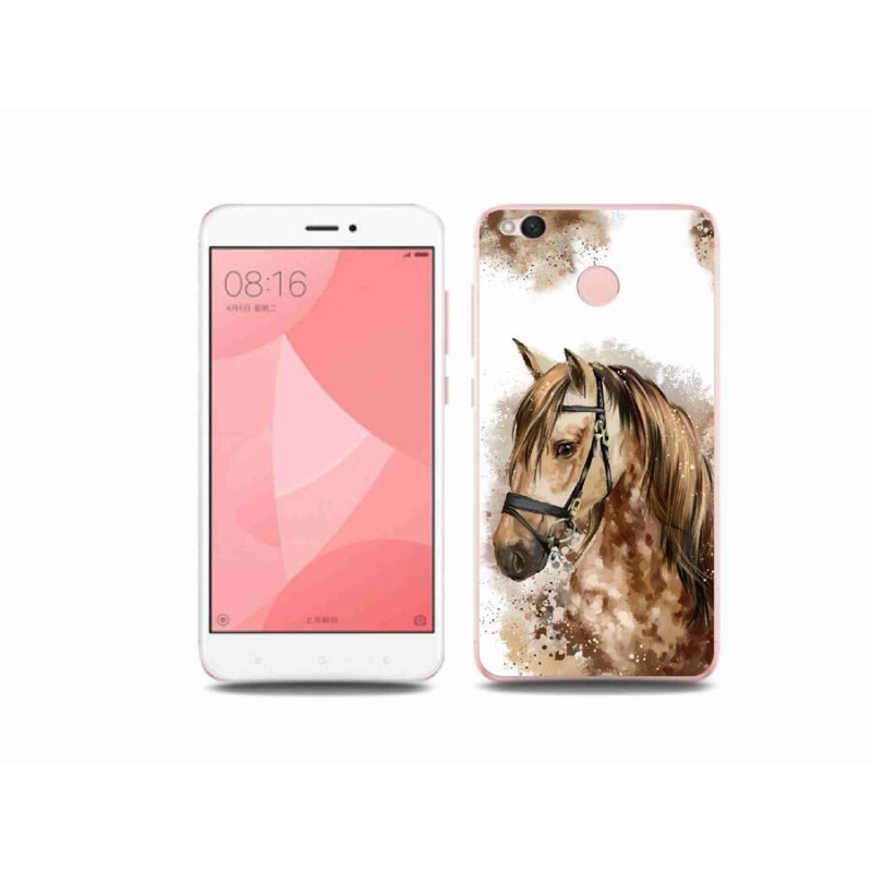 Gelový kryt mmCase na mobil Xiaomi Redmi 4X - hnědý kreslený kůň