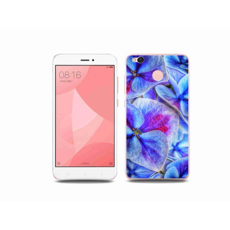 Gelový kryt mmCase na mobil Xiaomi Redmi 4X - modré květy 1