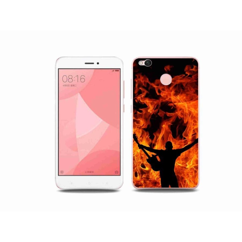 Gelový kryt mmCase na mobil Xiaomi Redmi 4X - muzikant a oheň