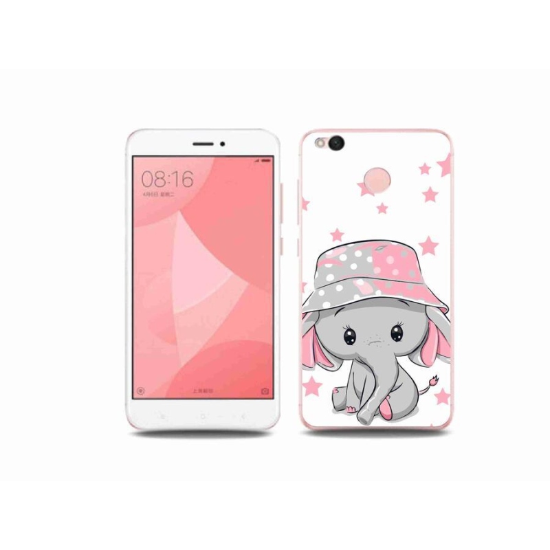 Gelový kryt mmCase na mobil Xiaomi Redmi 4X - růžový slon