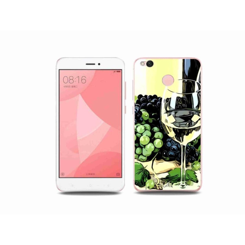 Gelový kryt mmCase na mobil Xiaomi Redmi 4X - sklenka vína