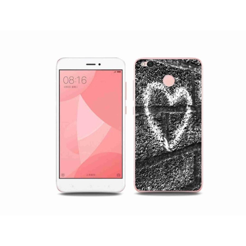 Gelový kryt mmCase na mobil Xiaomi Redmi 4X - srdce na zdi