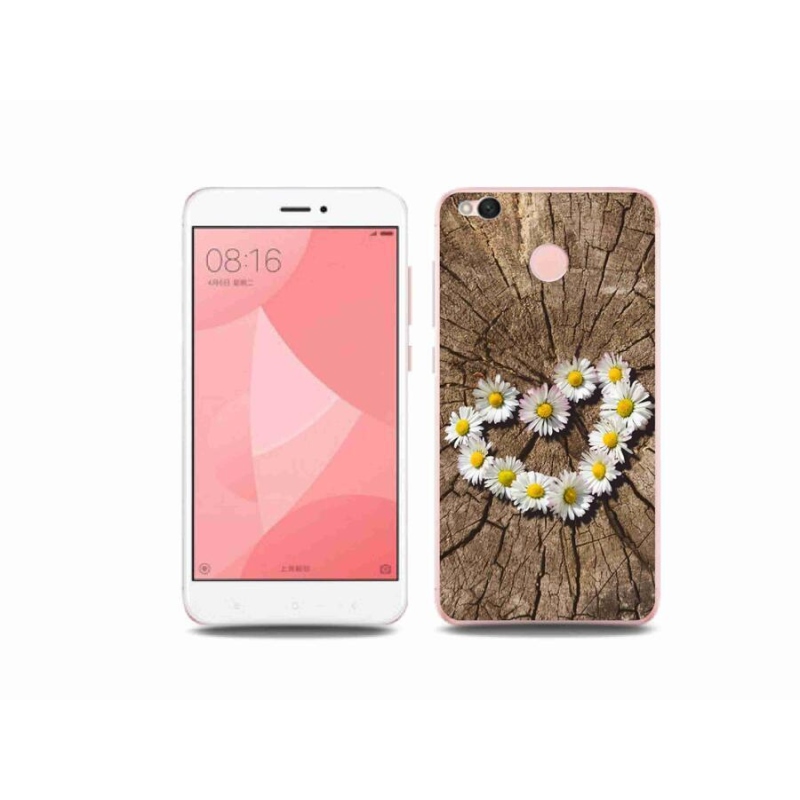 Gelový kryt mmCase na mobil Xiaomi Redmi 4X - srdce z kopretin