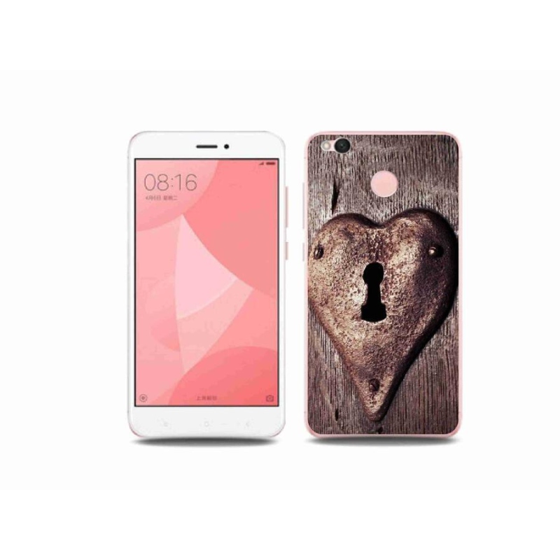 Gelový kryt mmCase na mobil Xiaomi Redmi 4X - zámek ve tvaru srdce