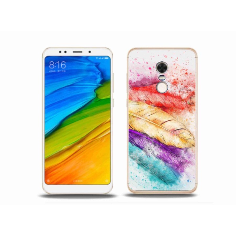 Gelový kryt mmCase na mobil Xiaomi Redmi 5 Plus - barevné peří
