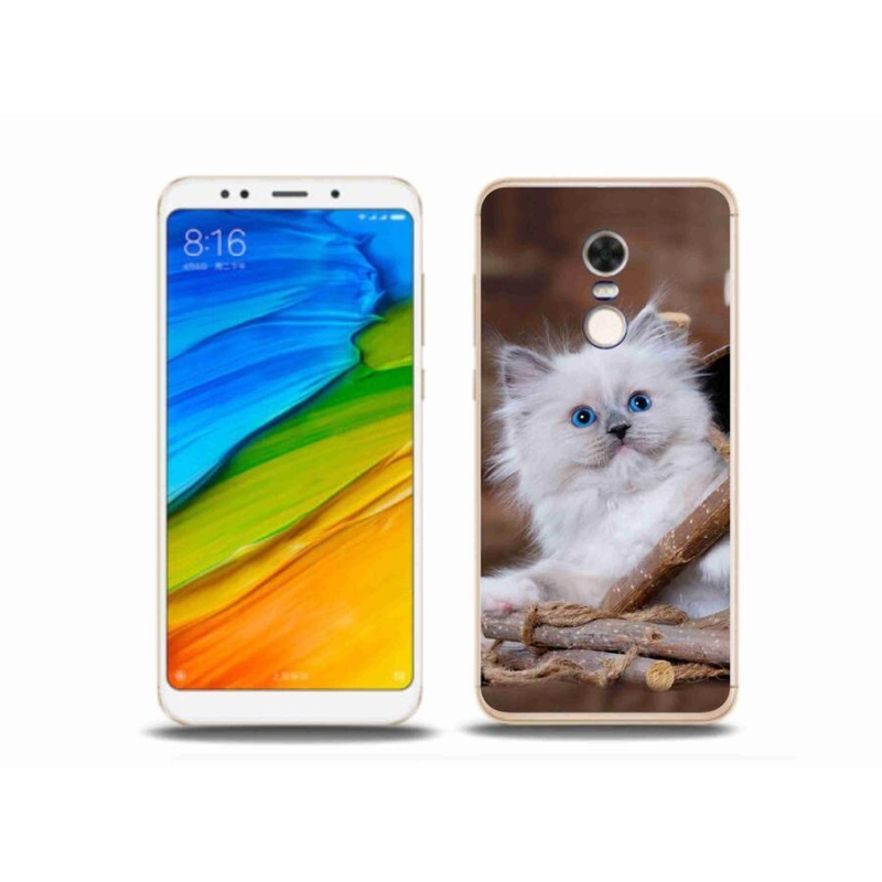 Gelový kryt mmCase na mobil Xiaomi Redmi 5 Plus - bílé kotě