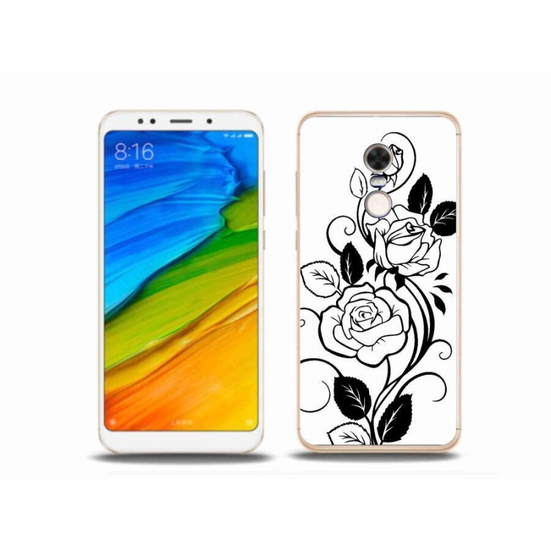 Gelový kryt mmCase na mobil Xiaomi Redmi 5 Plus - černobílá růže