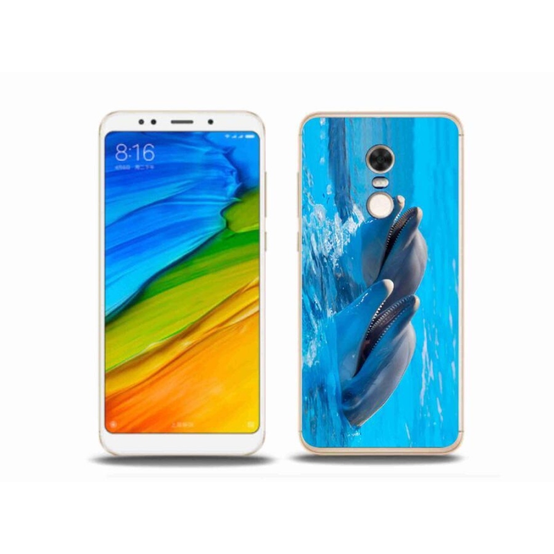 Gelový kryt mmCase na mobil Xiaomi Redmi 5 Plus - delfíni
