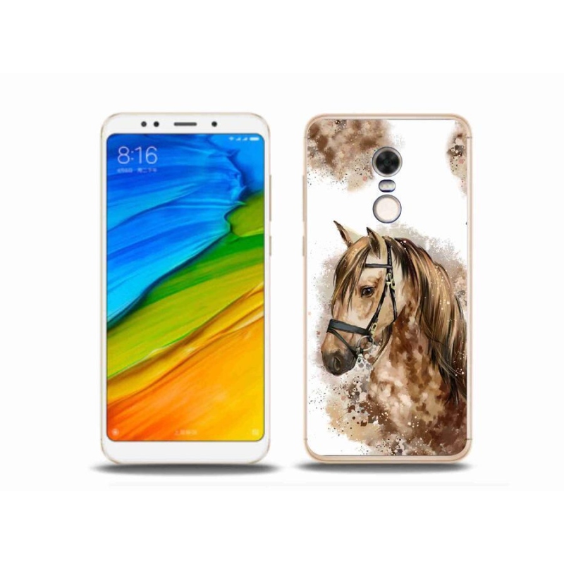 Gelový kryt mmCase na mobil Xiaomi Redmi 5 Plus - hnědý kreslený kůň