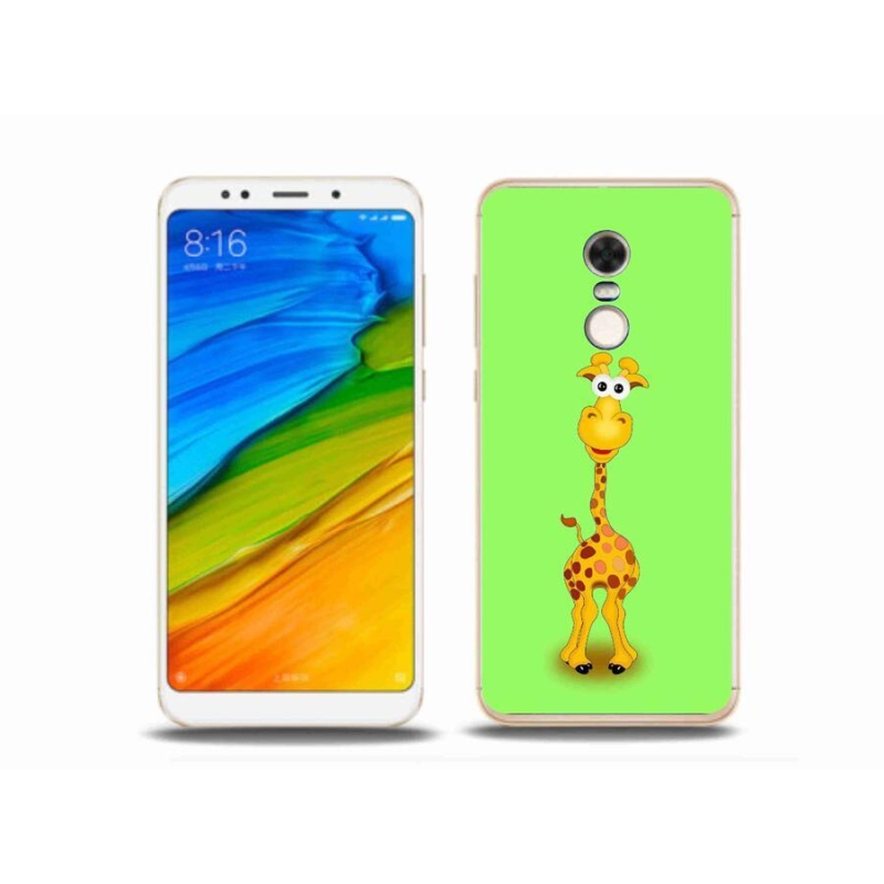Gelový kryt mmCase na mobil Xiaomi Redmi 5 Plus - kreslená žirafa