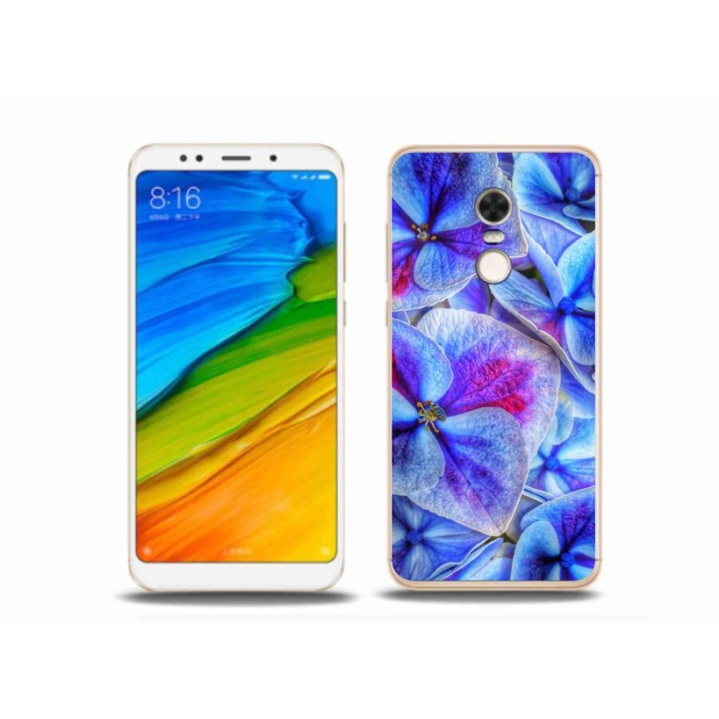 Gelový kryt mmCase na mobil Xiaomi Redmi 5 Plus - modré květy 1
