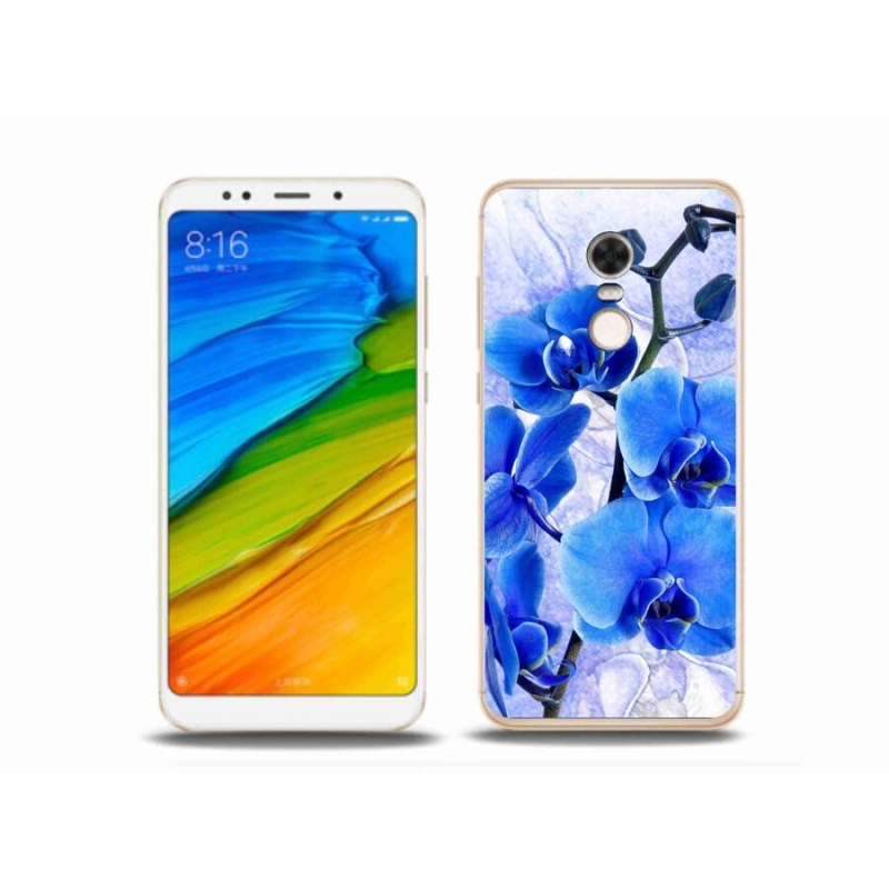 Gelový kryt mmCase na mobil Xiaomi Redmi 5 Plus - modré květy