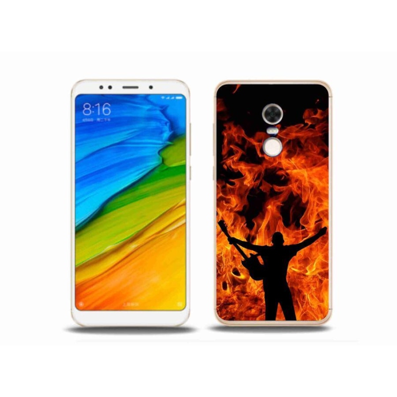 Gelový kryt mmCase na mobil Xiaomi Redmi 5 Plus - muzikant a oheň