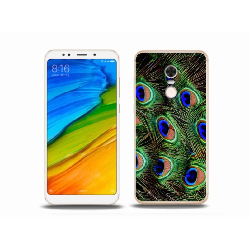Gelový kryt mmCase na mobil Xiaomi Redmi 5 Plus - paví peří