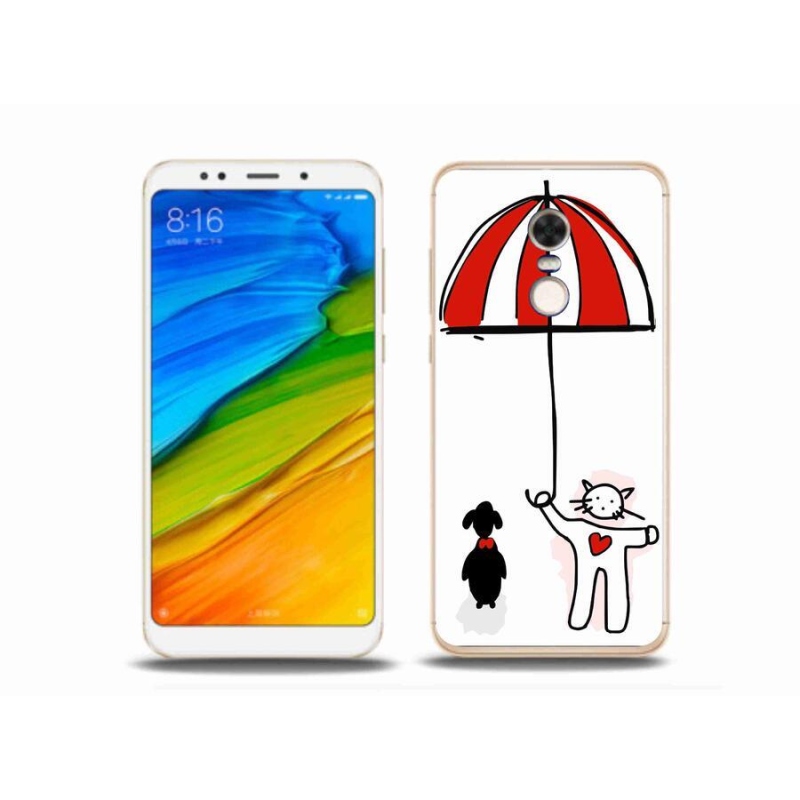 Gelový kryt mmCase na mobil Xiaomi Redmi 5 Plus - pejsek a kočička