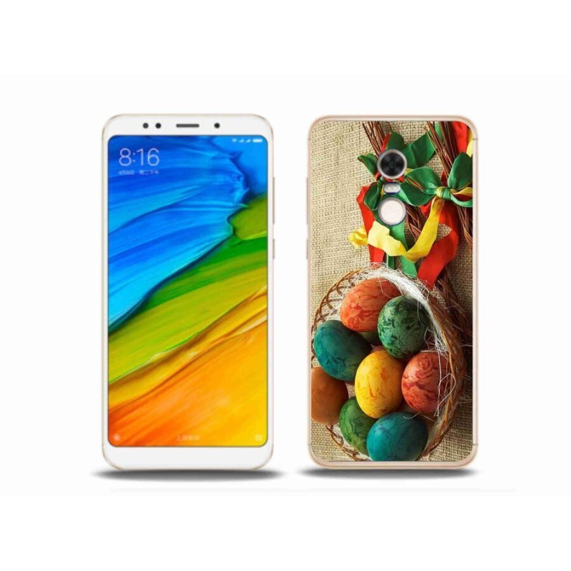 Gelový kryt mmCase na mobil Xiaomi Redmi 5 Plus - pomlázky a vajíčka
