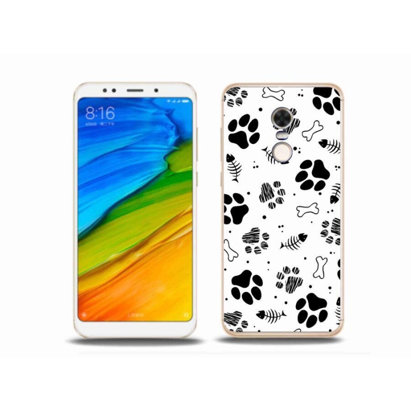 Gelový kryt mmCase na mobil Xiaomi Redmi 5 Plus - psí tlapky 1