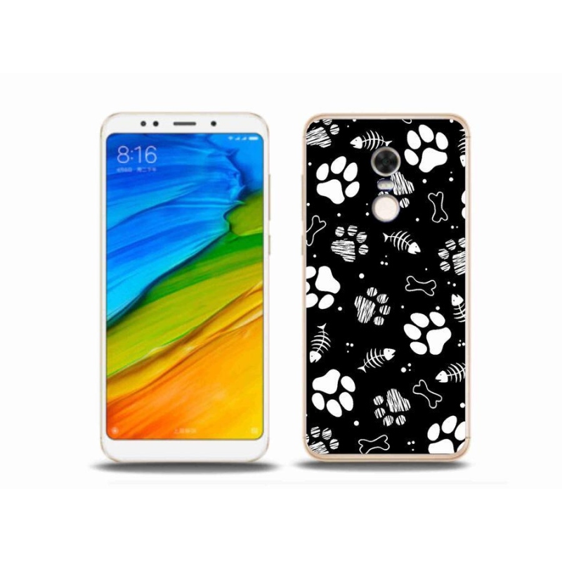 Gelový kryt mmCase na mobil Xiaomi Redmi 5 Plus - psí tlapky