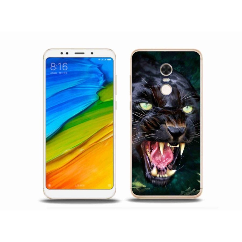 Gelový kryt mmCase na mobil Xiaomi Redmi 5 Plus - rozzuřený černý panter