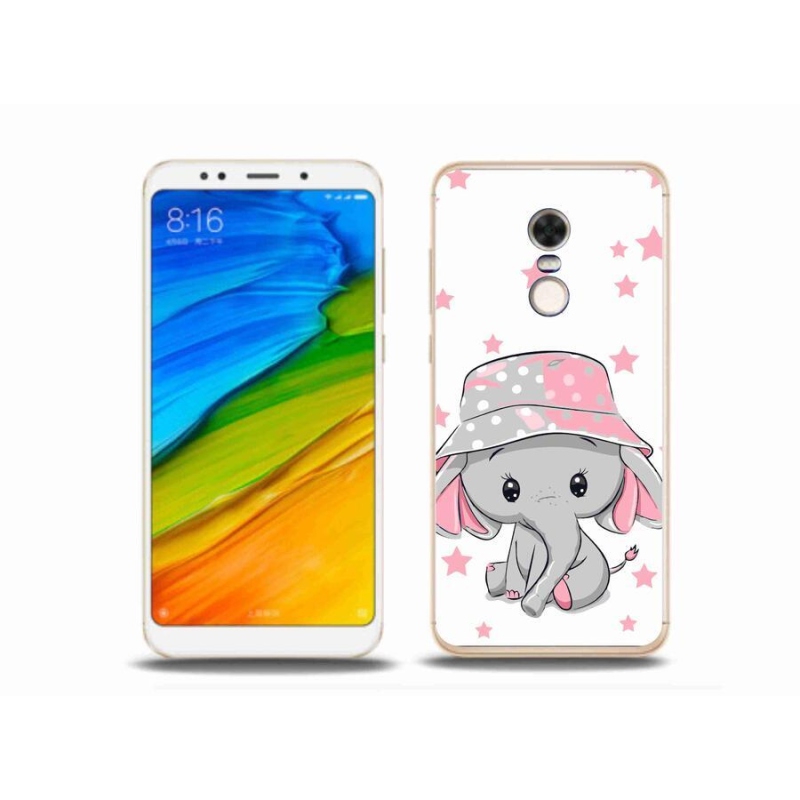 Gelový kryt mmCase na mobil Xiaomi Redmi 5 Plus - růžový slon