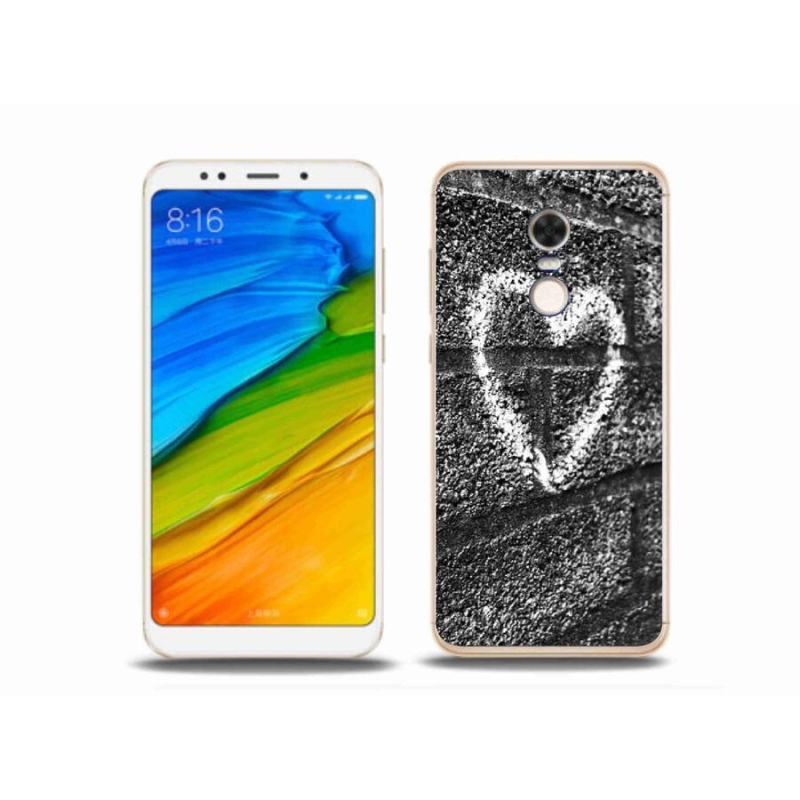 Gelový kryt mmCase na mobil Xiaomi Redmi 5 Plus - srdce na zdi