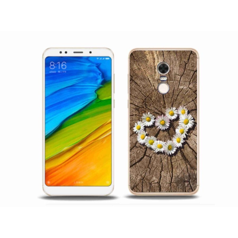 Gelový kryt mmCase na mobil Xiaomi Redmi 5 Plus - srdce z kopretin