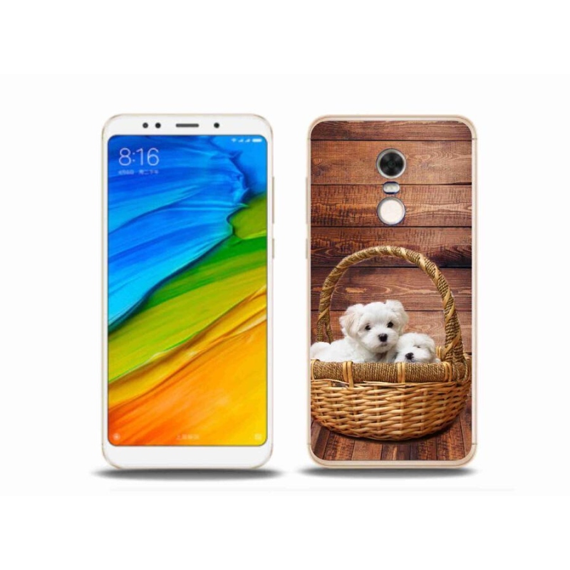 Gelový kryt mmCase na mobil Xiaomi Redmi 5 Plus - štěňátka