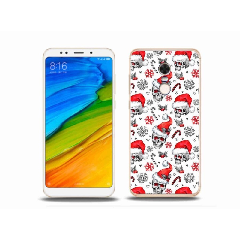 Gelový kryt mmCase na mobil Xiaomi Redmi 5 Plus - vánoční lebky