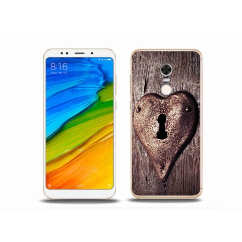 Gelový kryt mmCase na mobil Xiaomi Redmi 5 Plus - zámek ve tvaru srdce