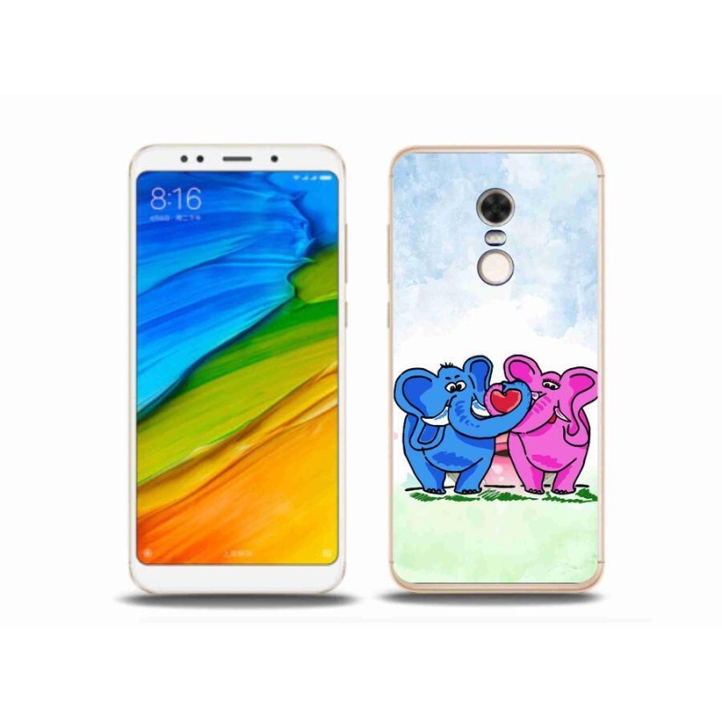 Gelový kryt mmCase na mobil Xiaomi Redmi 5 Plus - zamilovaní sloni