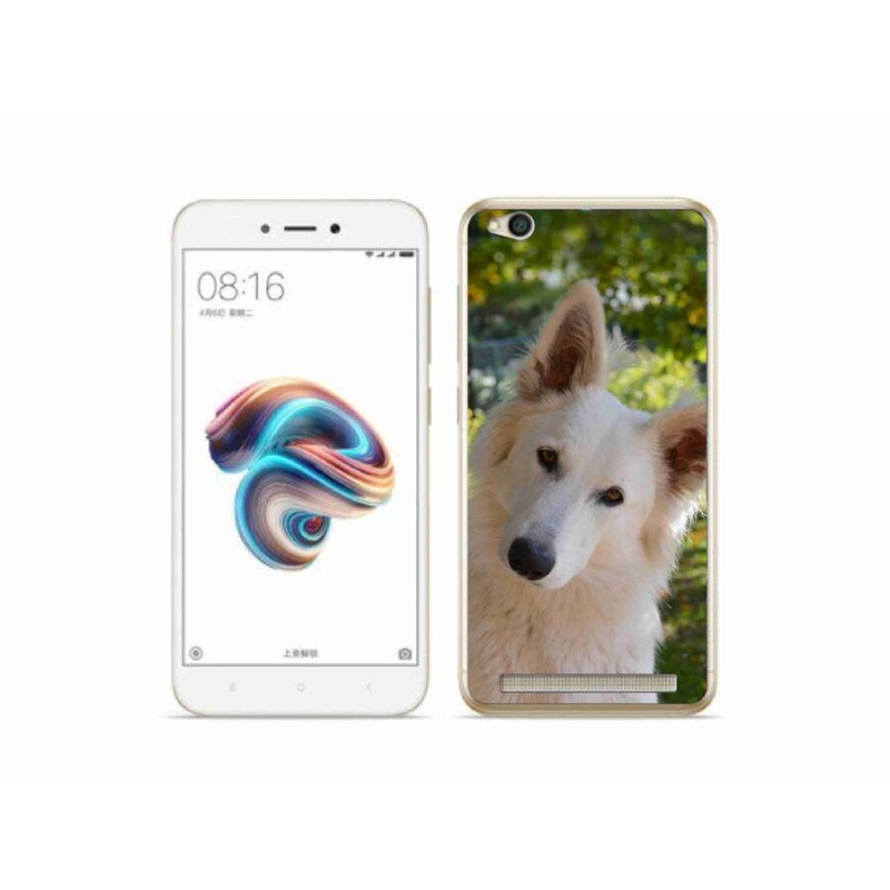 Gelový kryt mmCase na mobil Xiaomi Redmi 5A - bílý švýcarský ovčák 1