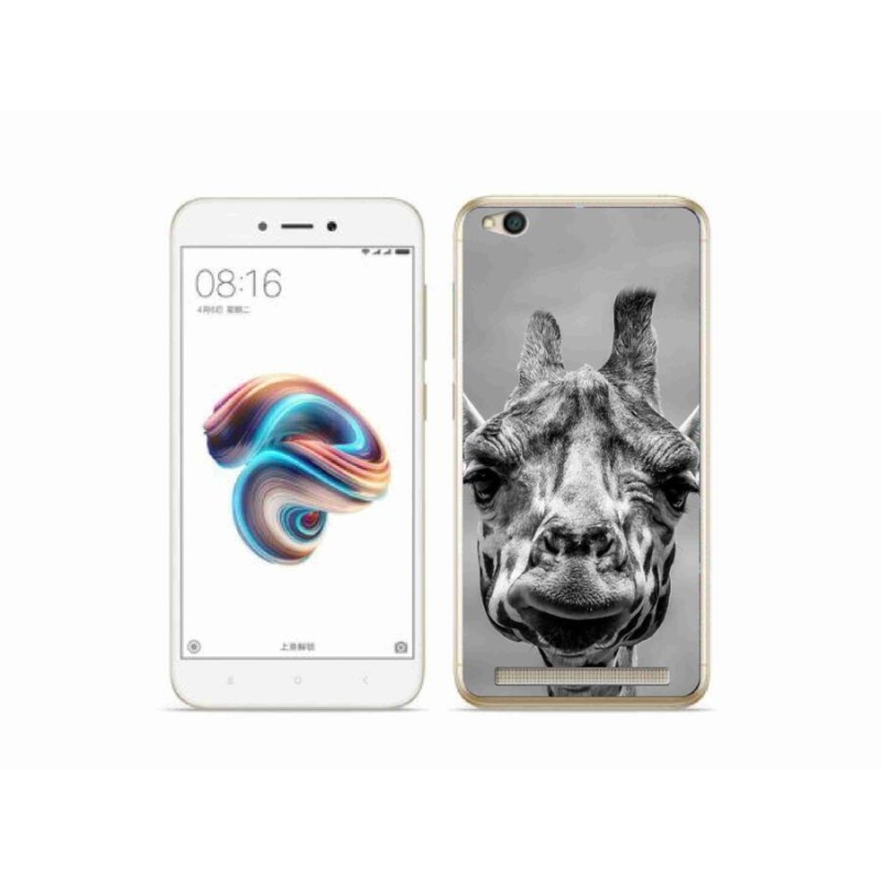 Gelový kryt mmCase na mobil Xiaomi Redmi 5A - černobílá žirafa