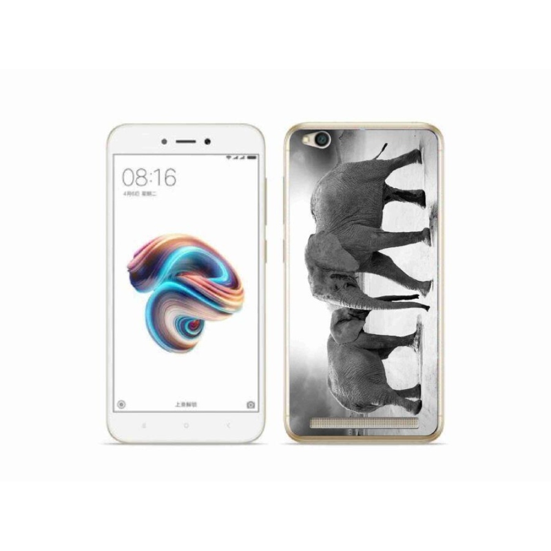 Gelový kryt mmCase na mobil Xiaomi Redmi 5A - černobílí sloni