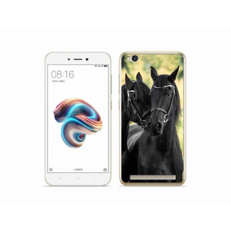 Gelový kryt mmCase na mobil Xiaomi Redmi 5A - dva černí koně