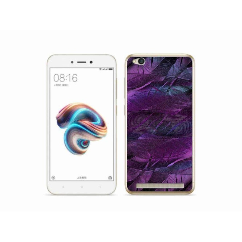 Gelový kryt mmCase na mobil Xiaomi Redmi 5A - fialová pírka