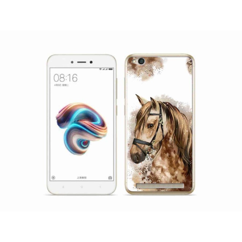 Gelový kryt mmCase na mobil Xiaomi Redmi 5A - hnědý kreslený kůň