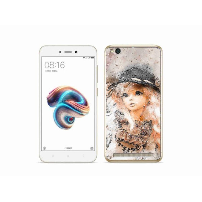 Gelový kryt mmCase na mobil Xiaomi Redmi 5A - holčička s kloboukem
