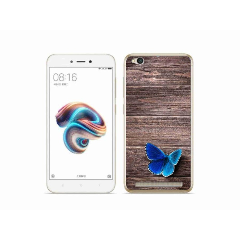 Gelový kryt mmCase na mobil Xiaomi Redmi 5A - modrý motýl 1