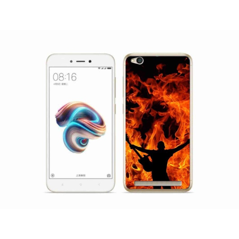 Gelový kryt mmCase na mobil Xiaomi Redmi 5A - muzikant a oheň