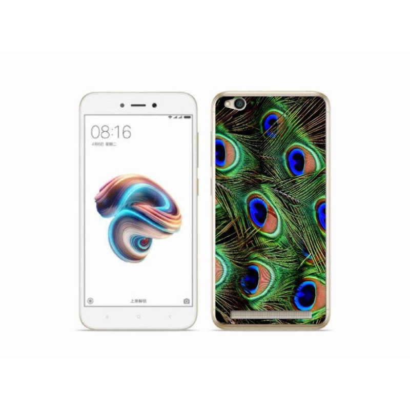 Gelový kryt mmCase na mobil Xiaomi Redmi 5A - paví peří