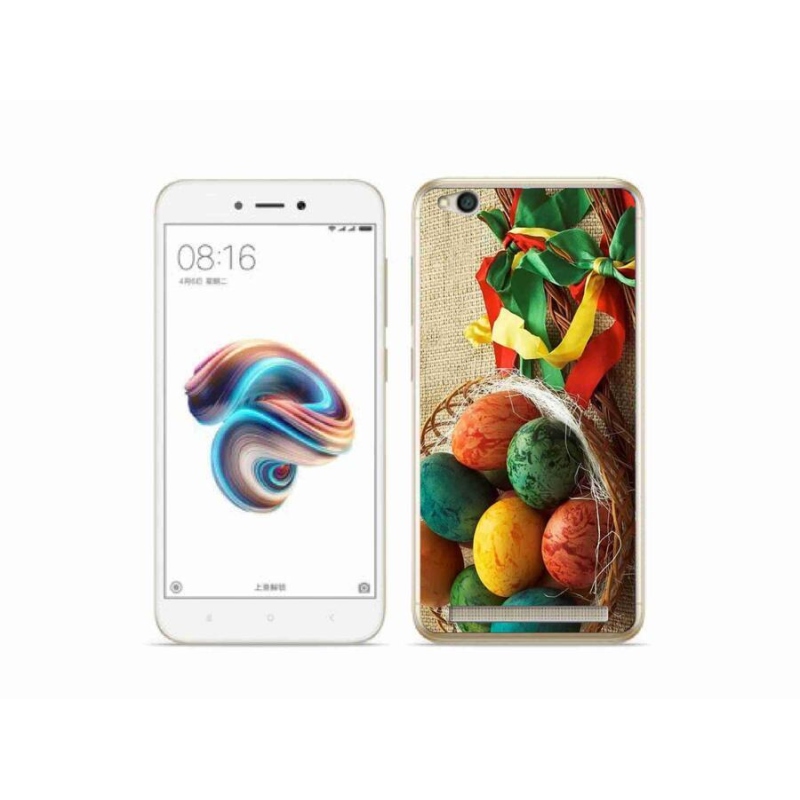 Gelový kryt mmCase na mobil Xiaomi Redmi 5A - pomlázky a vajíčka