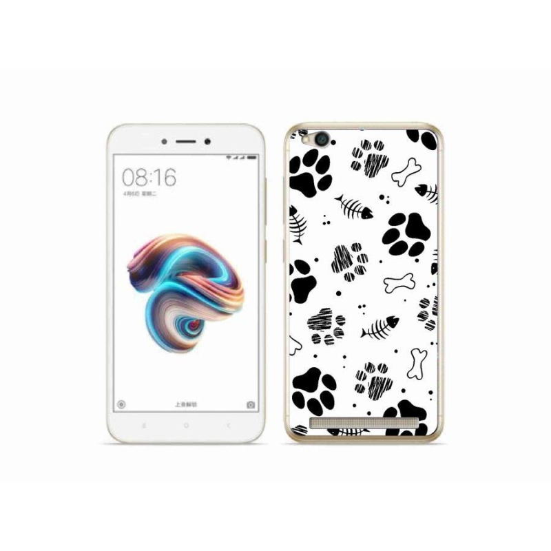Gelový kryt mmCase na mobil Xiaomi Redmi 5A - psí tlapky 1