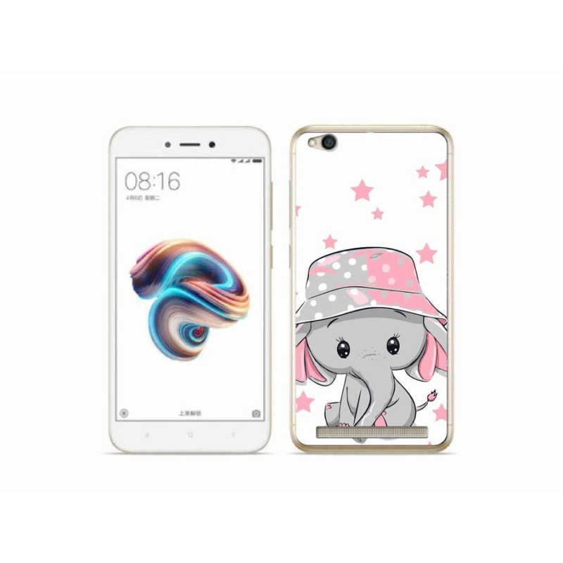Gelový kryt mmCase na mobil Xiaomi Redmi 5A - růžový slon