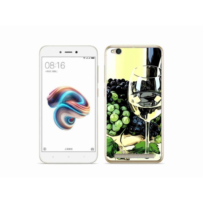 Gelový kryt mmCase na mobil Xiaomi Redmi 5A - sklenka vína