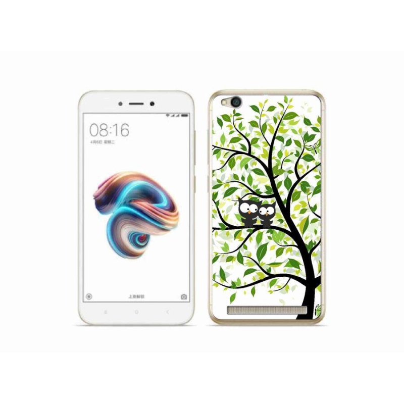 Gelový kryt mmCase na mobil Xiaomi Redmi 5A - sovičky na stromě