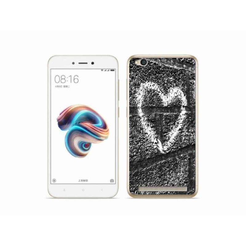 Gelový kryt mmCase na mobil Xiaomi Redmi 5A - srdce na zdi