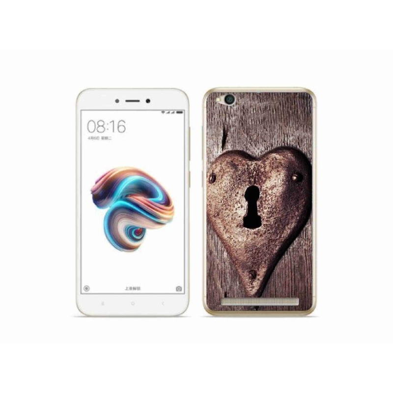 Gelový kryt mmCase na mobil Xiaomi Redmi 5A - zámek ve tvaru srdce