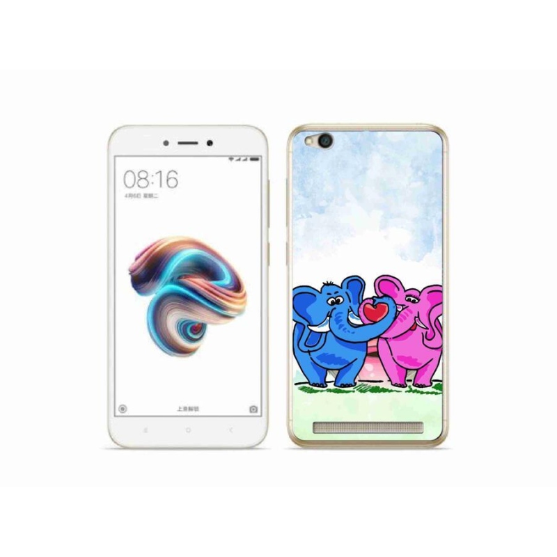 Gelový kryt mmCase na mobil Xiaomi Redmi 5A - zamilovaní sloni