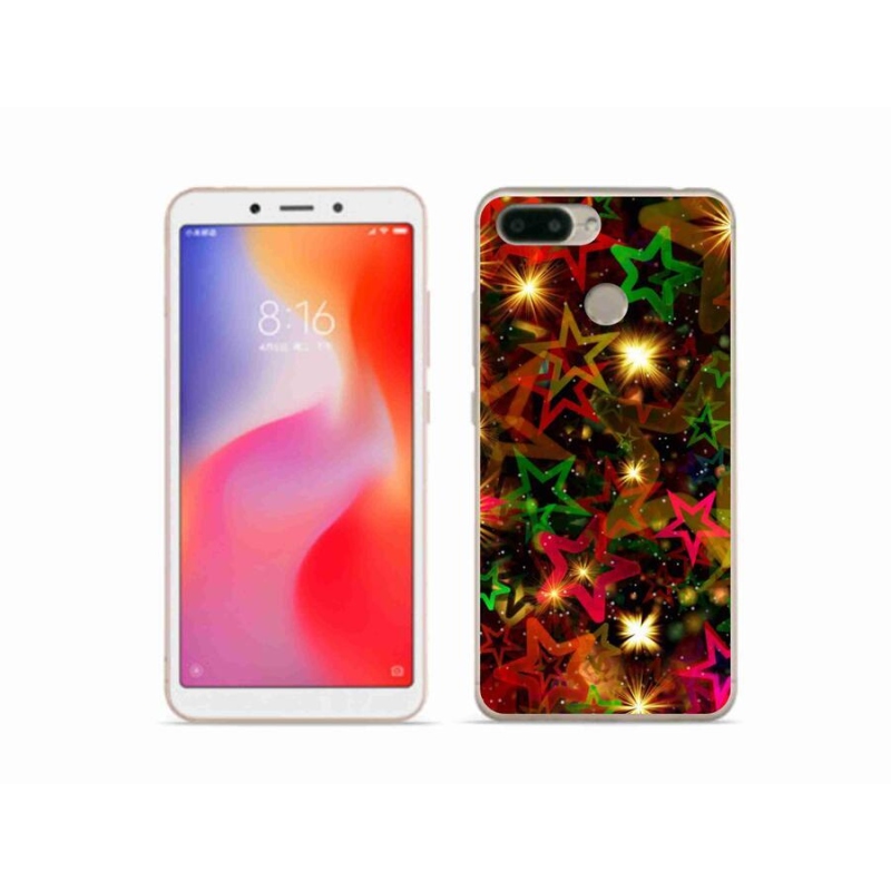 Gelový kryt mmCase na mobil Xiaomi Redmi 6 - barevné hvězdičky
